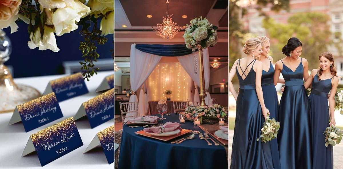 Свадьба в сине золотом цвете