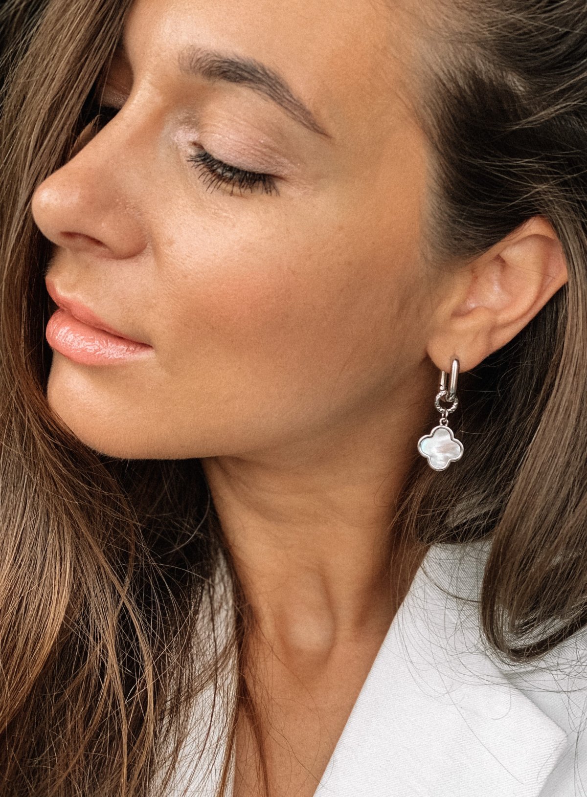 Ван Клиф серьги Клевер черные