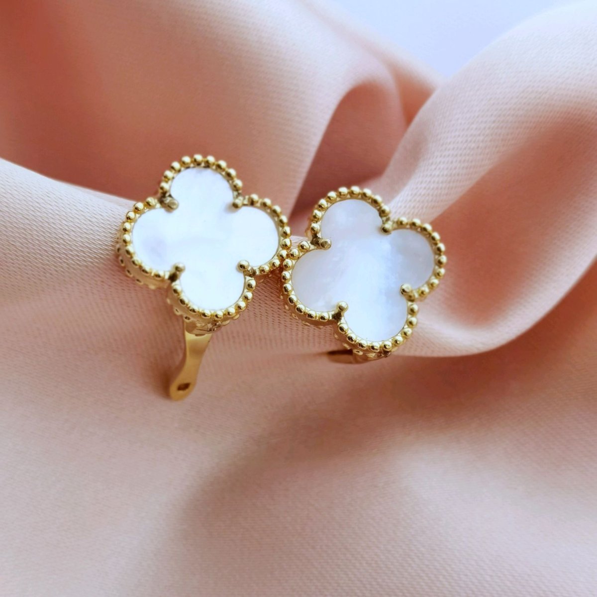 Серебряные серьги Клевер четырехлистный