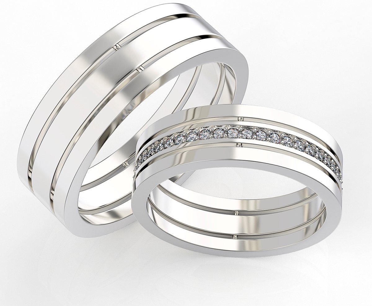 Обручальные кольца белое золото