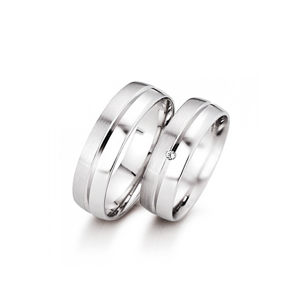 Кольца обручальные 585 белое золото парные