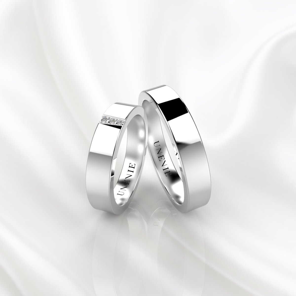 Обручальные кольца из белого золота 2022