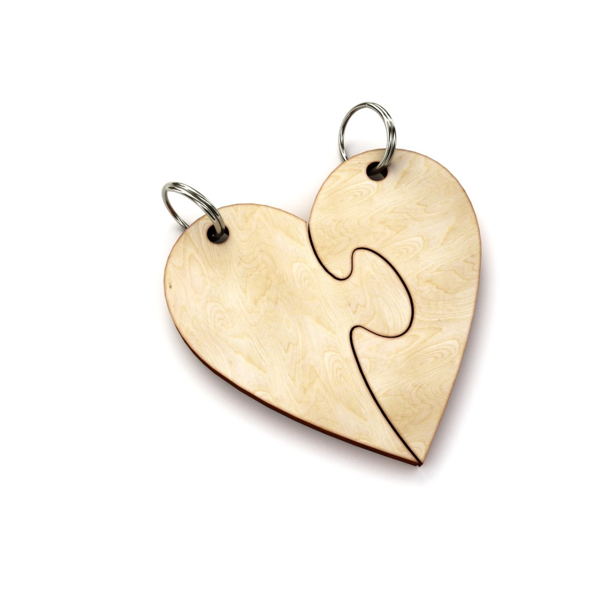 Деревянный кулон сердечко