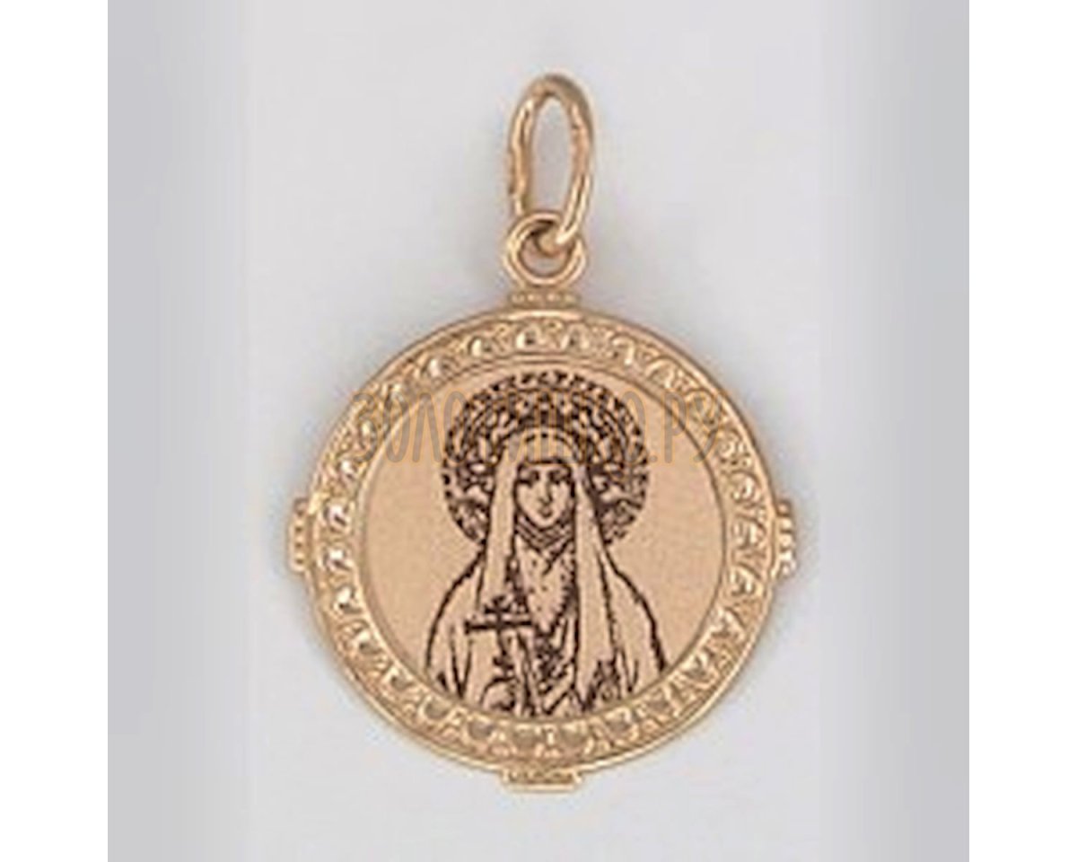 Золотой медальон Державная Божья Матерь