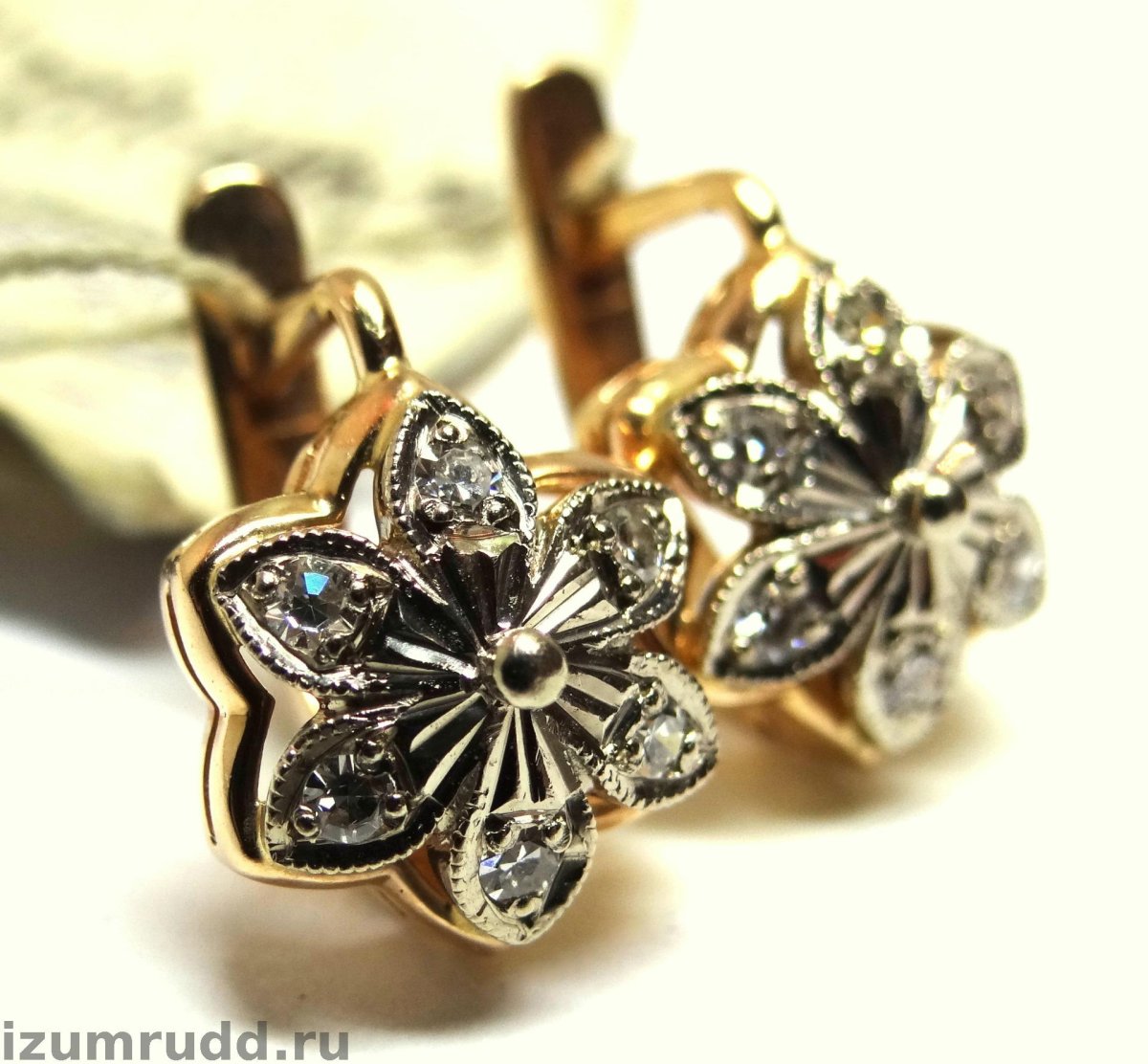 Советские серьги с бриллиантами