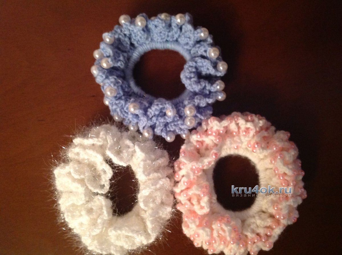 Вязаные резинки для волос спицами