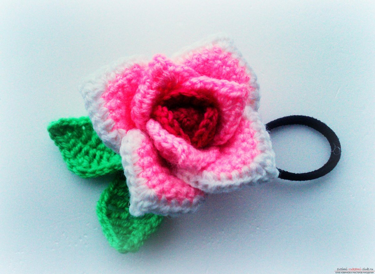 Вязаные заколки для волос