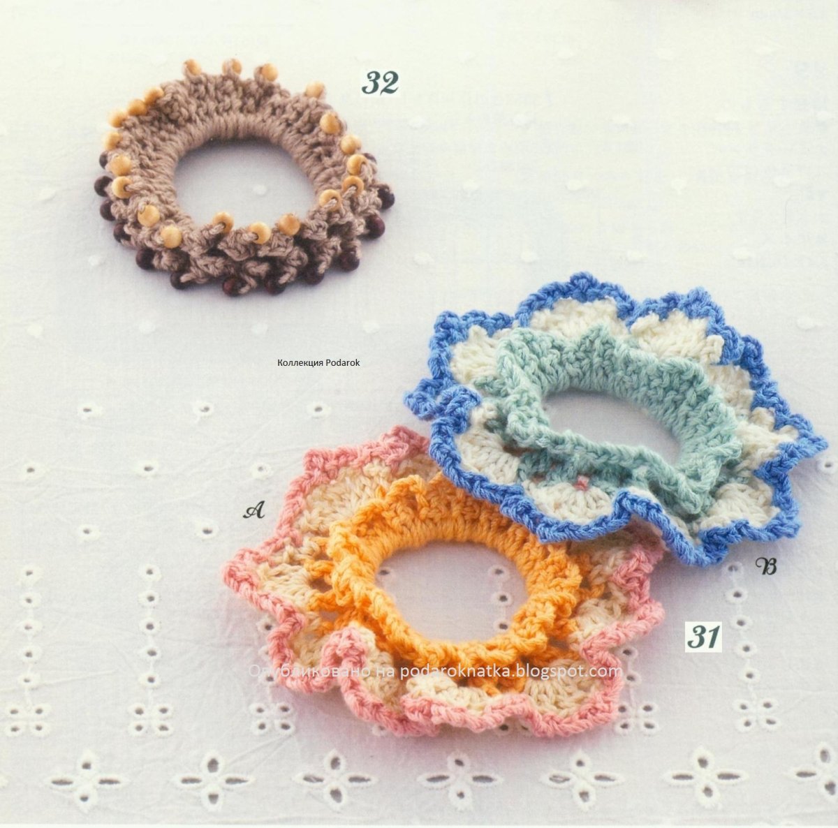 Резинка для волос крючком