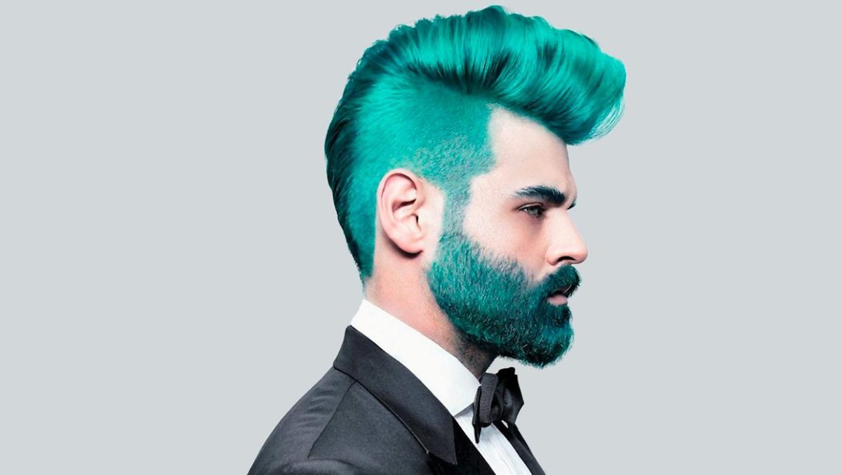 Причёски мужские зелёный цвет