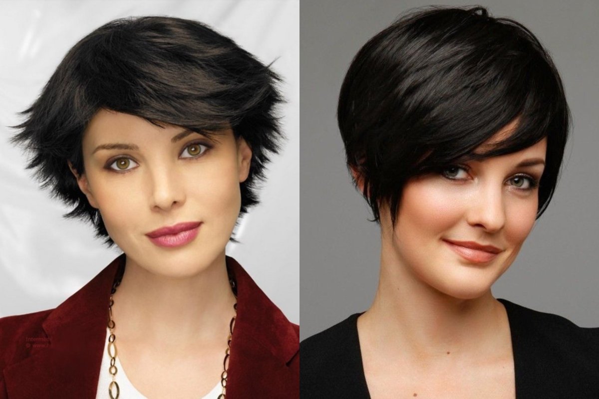 Стрижка Пикси-Боб на короткие волосы для женщин за 50 с челкой