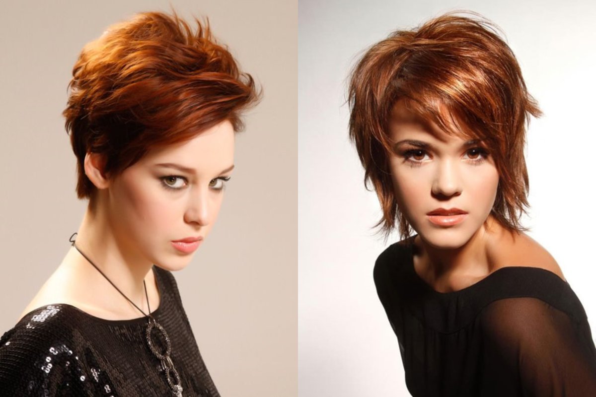 Стрижка асимметрия на короткие волосы с челкой