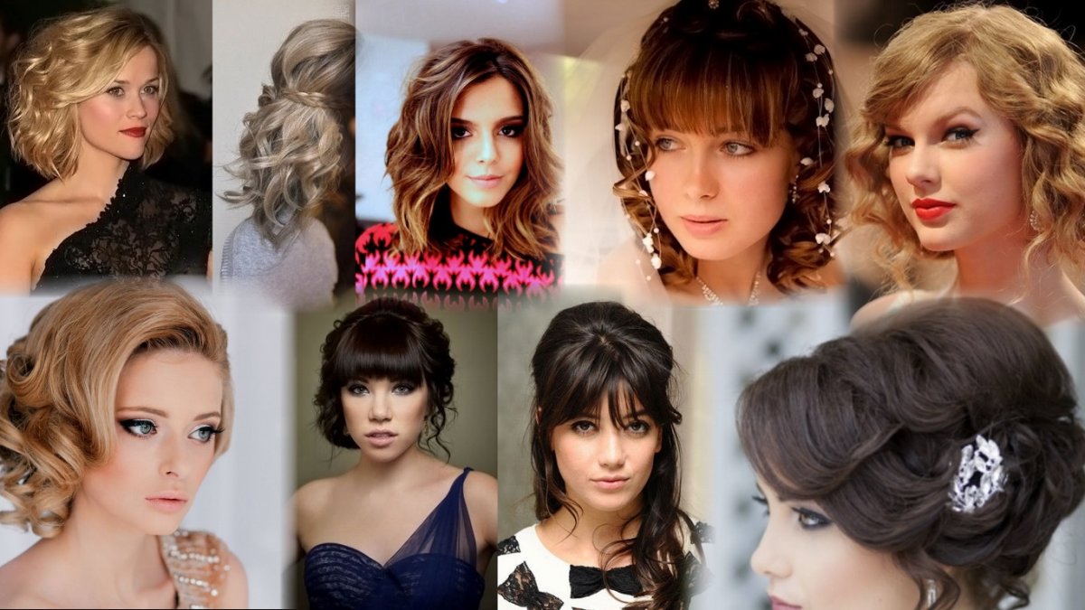 Укладка на средние волосы Локоны утюжком