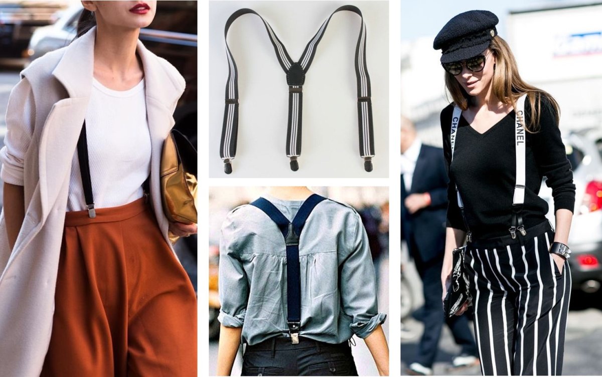 Брюнетка в подтяжках