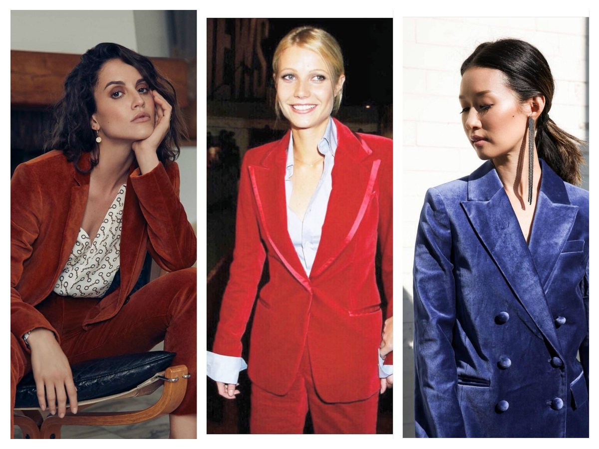 Бордовый бархатный пиджак женский