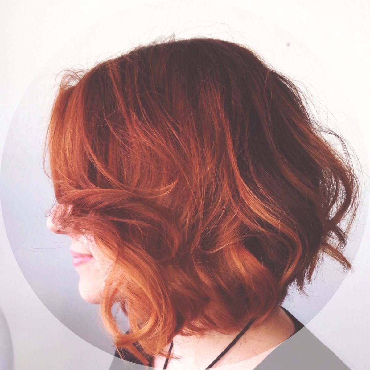 Каре стрижка и рыжее омбре