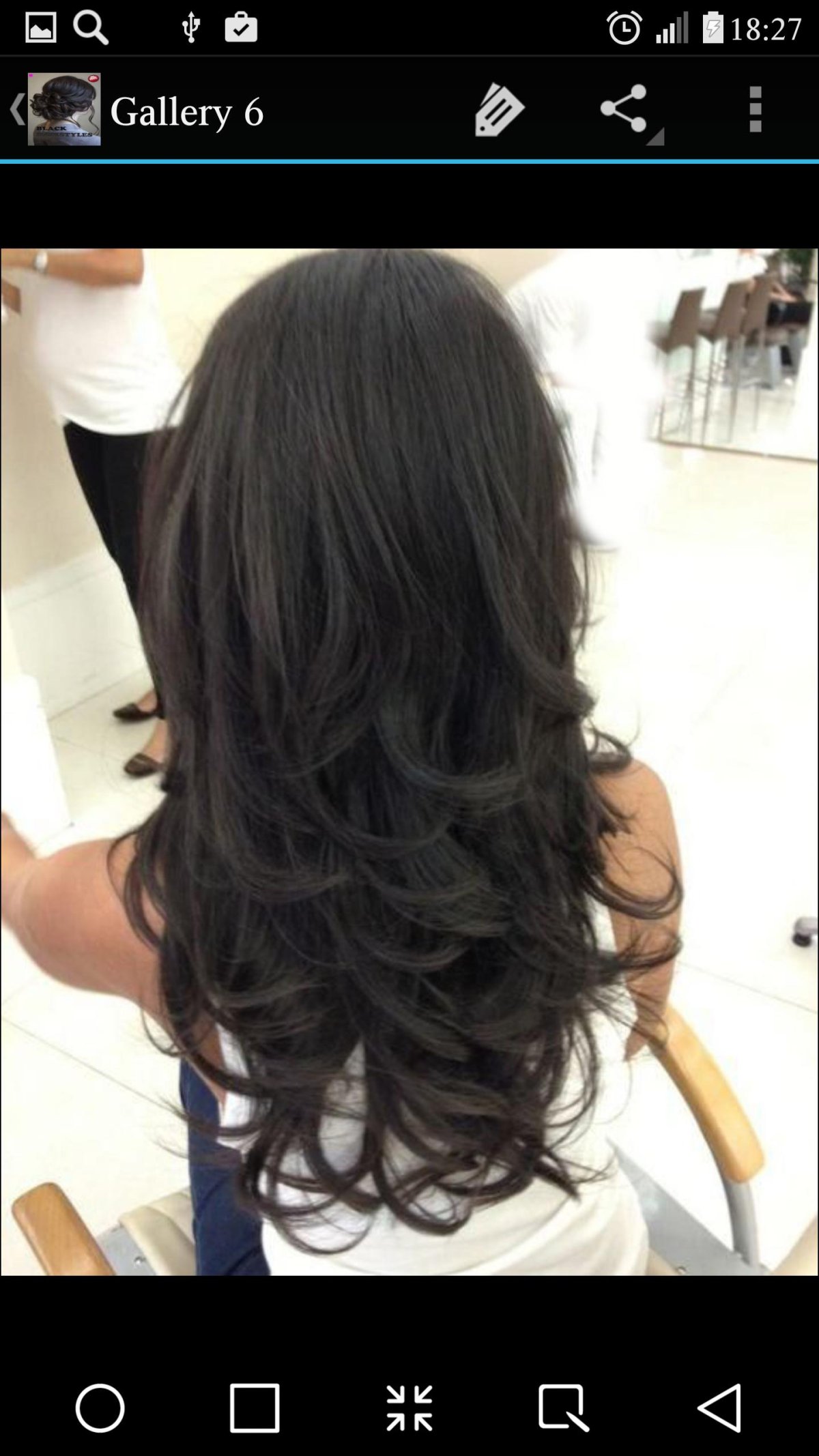 Каскад на длинные темные волосы