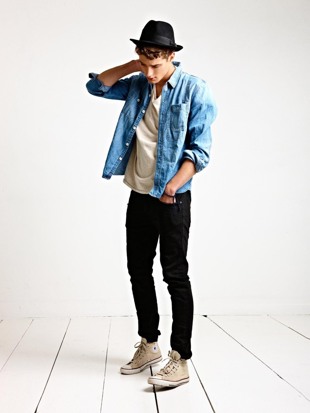 Мужская шляпа трилби стрит стайл