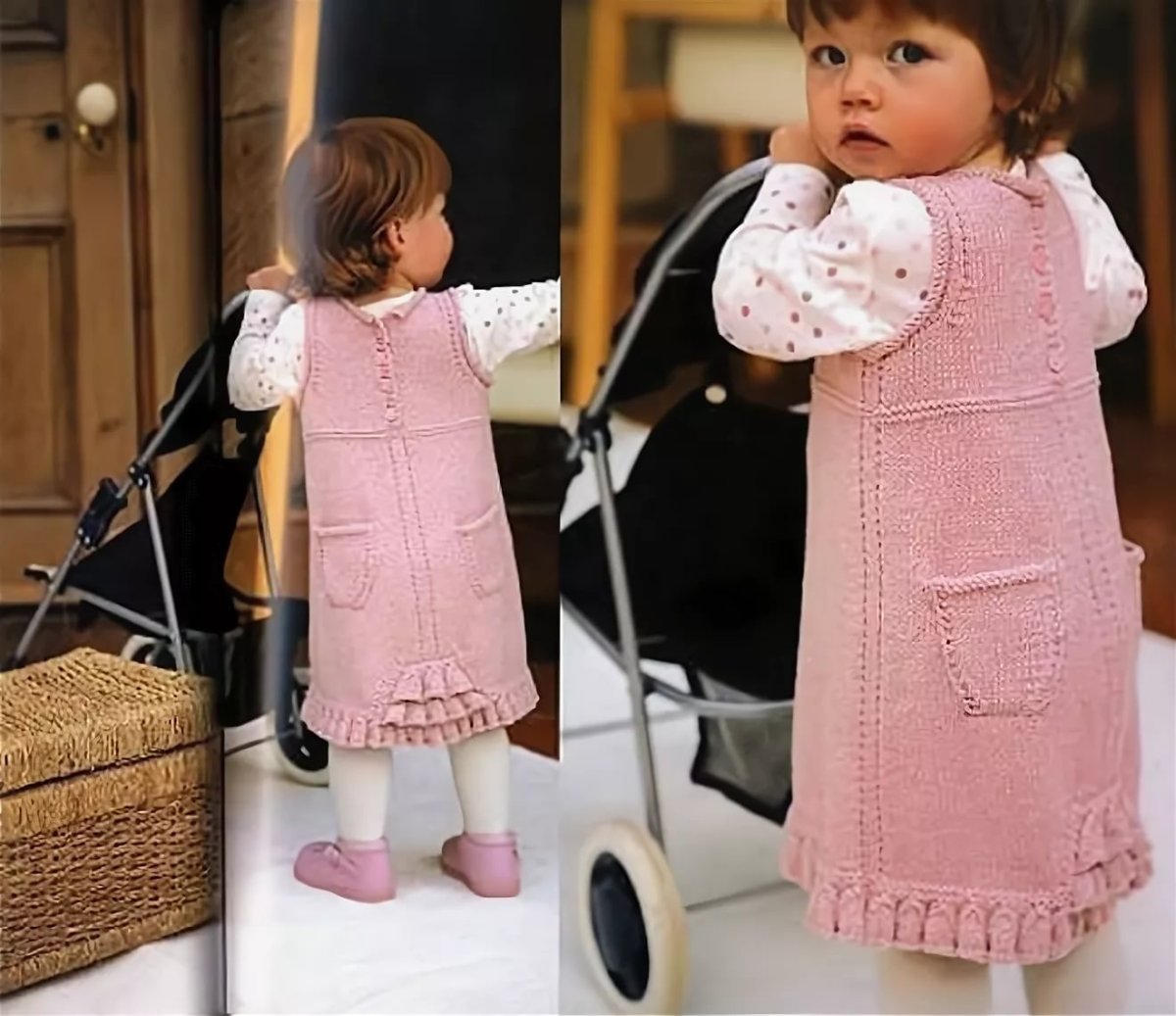 Платье сарафан спицами для девочки