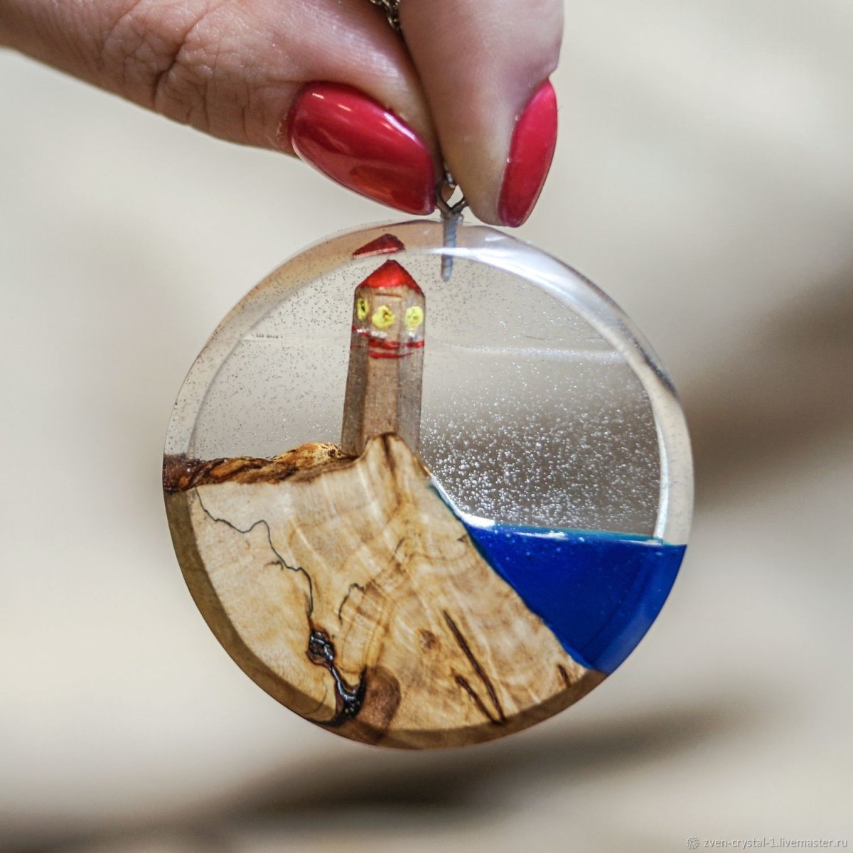 Кулон Маяк с бриллиантом