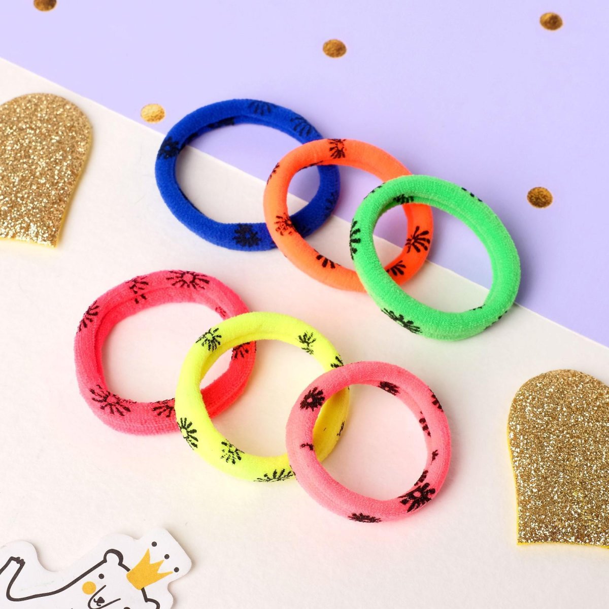 Резинка для волос "спорт" (набор 6 шт) цветочки 5144493