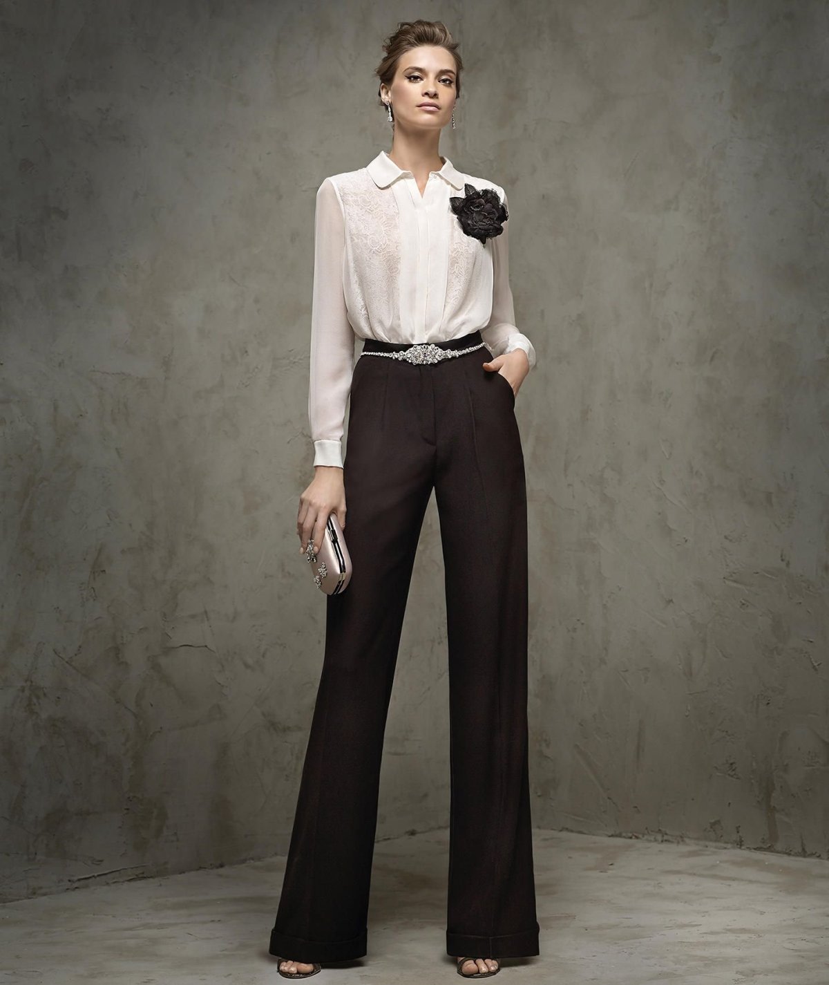 Брюки на новый год с блузкой