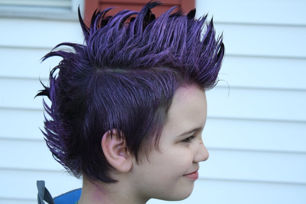 Фиолетовый цвет волос у мальчиков