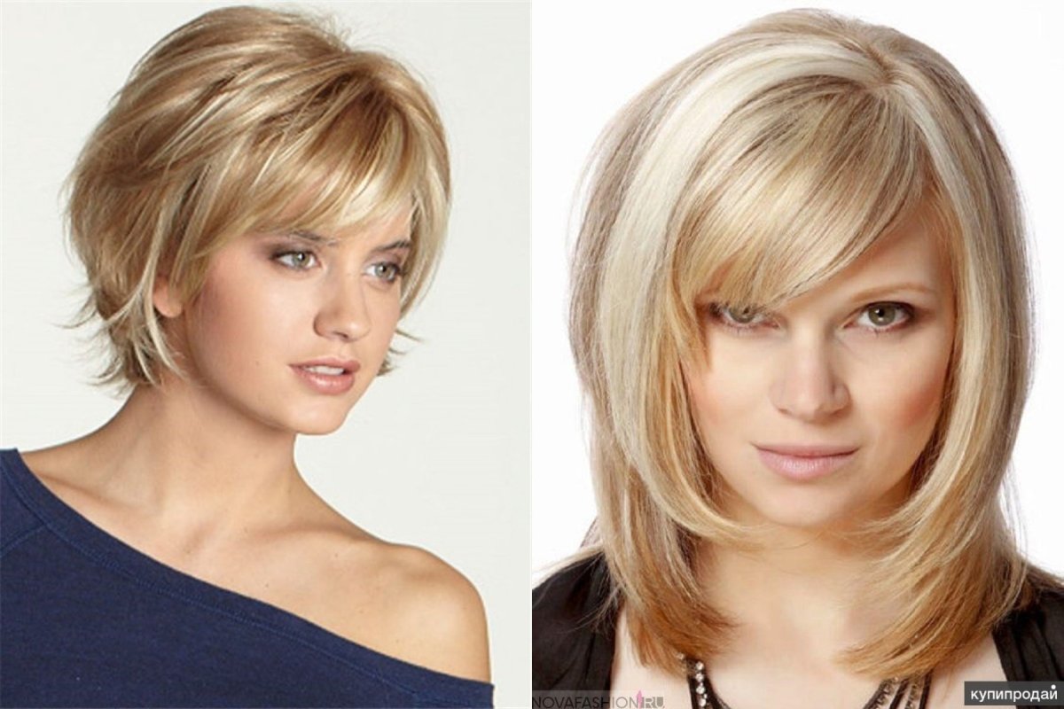 Стрижка Каскад на средние волосы без челки