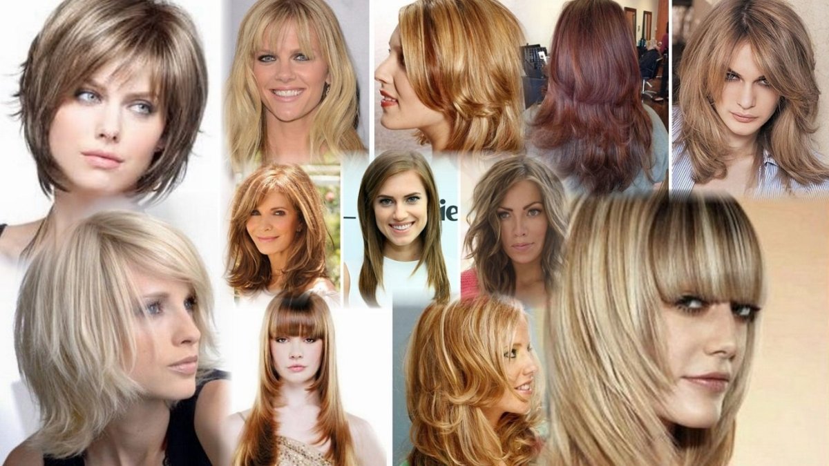 Стрижка каре лесенкой на средние волосы без челки