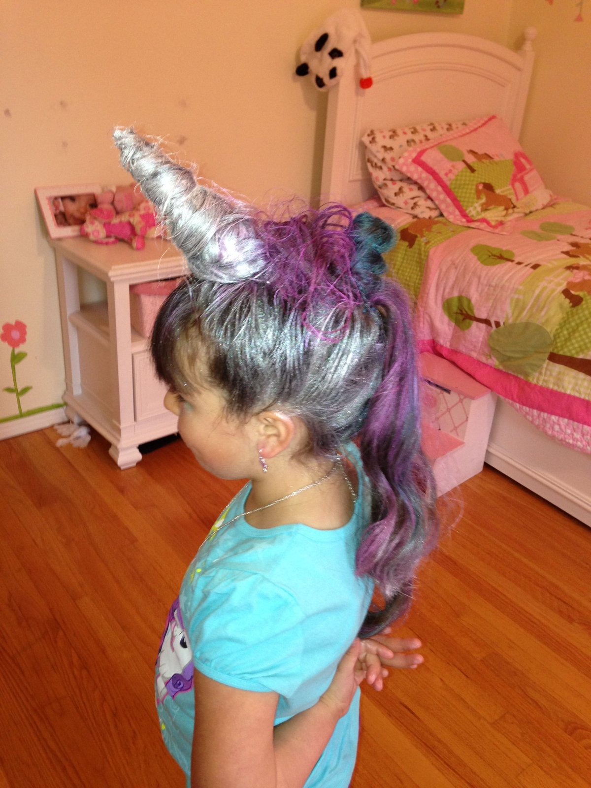 Прическа единорога для девочки