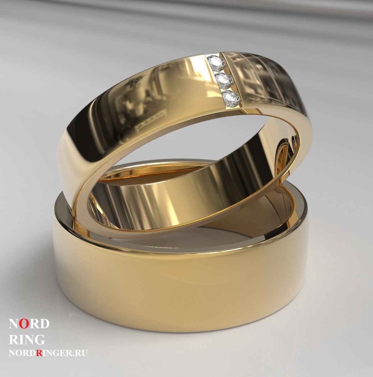Широкие обручальные кольца