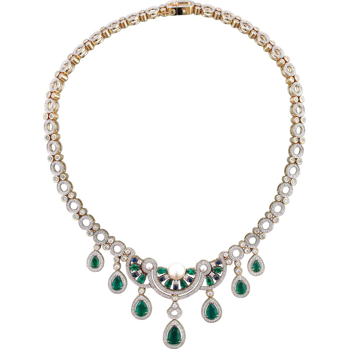 Эстет колье с изумрудами