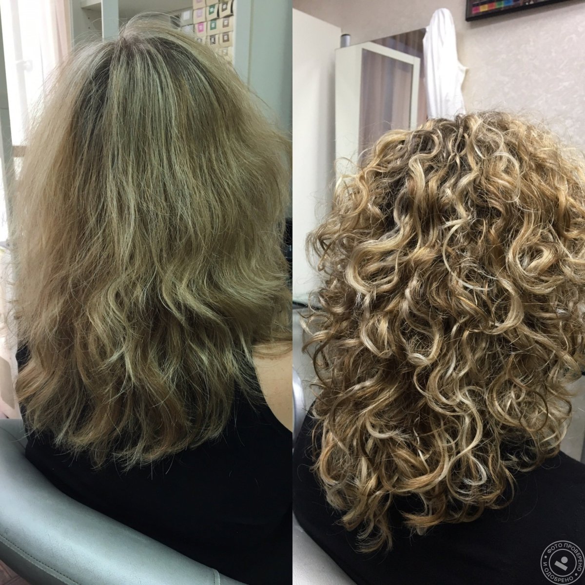 Кудрявые волосы до и после стрижки