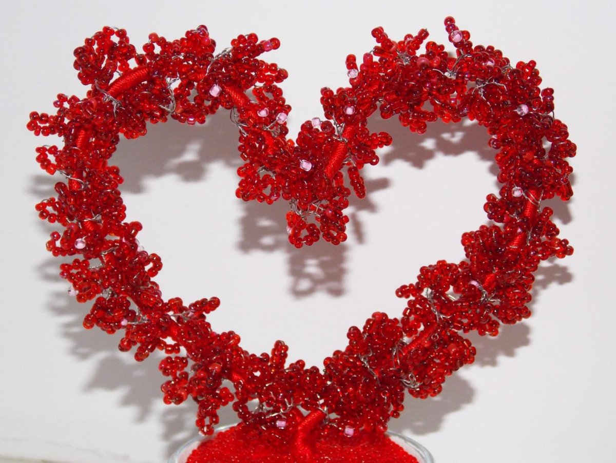 Дерево сердце из бисера