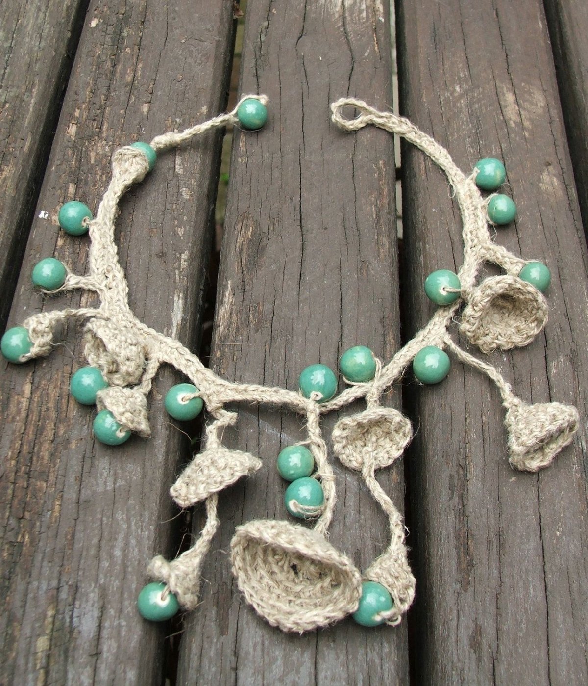 Вязаные бусы бохо стиль