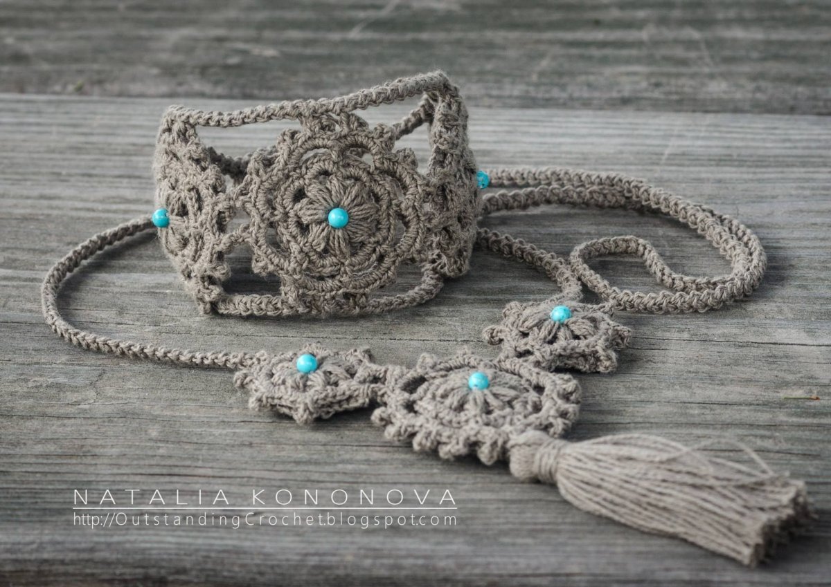 Браслет в стиле бохо крючком