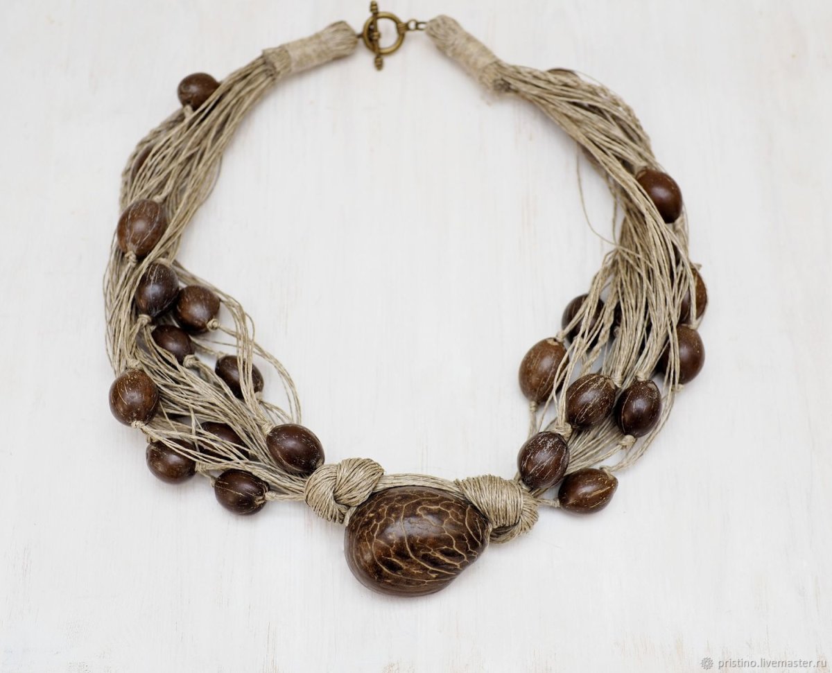 Льняные бусы