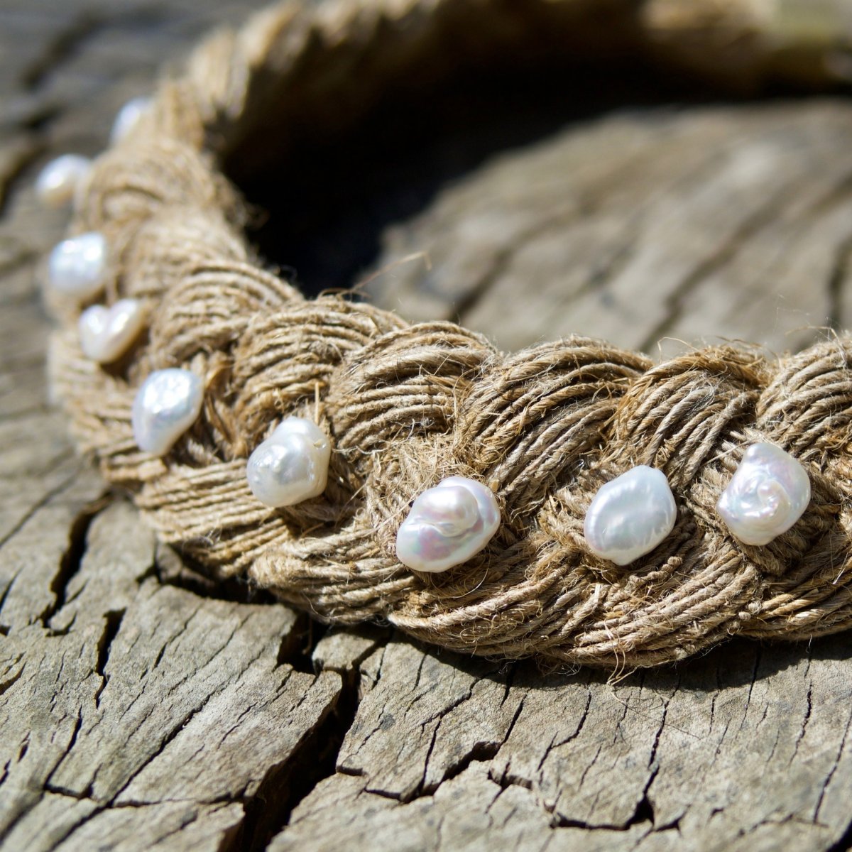 Плетеные льняные шейные украшения