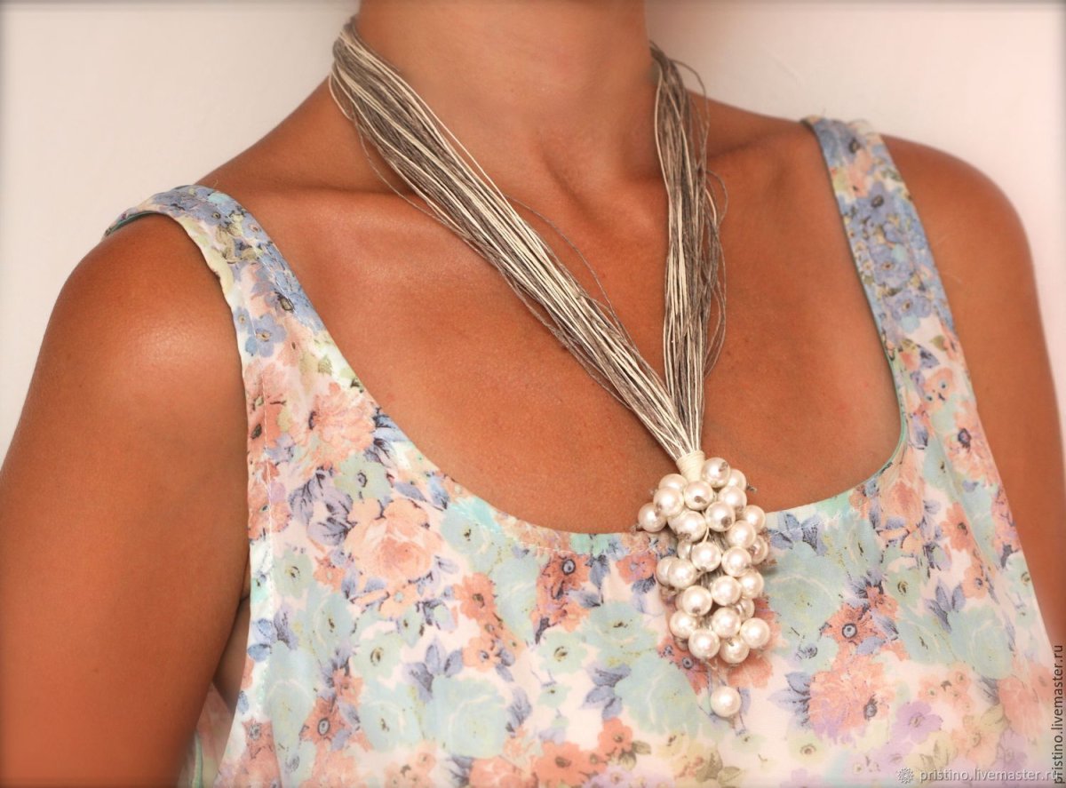 Льняное колье