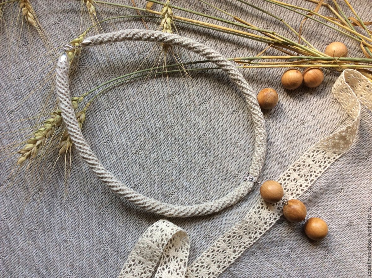 Серьги ручной работы из льна