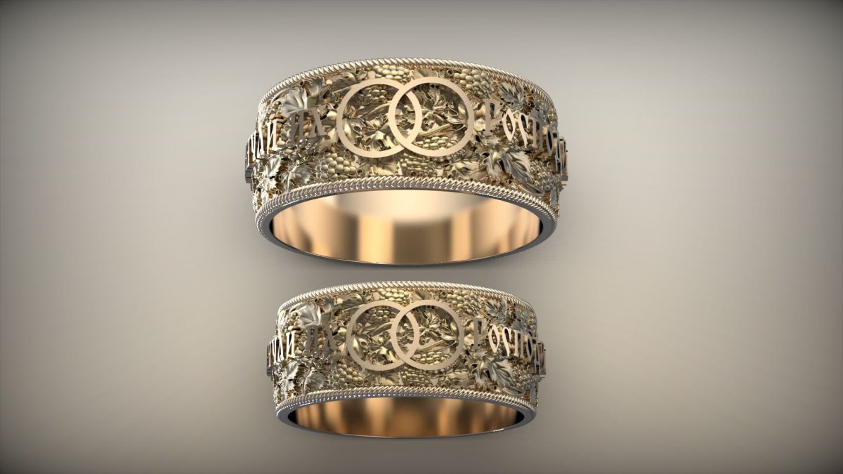 Красивые обручальные кольца на руках