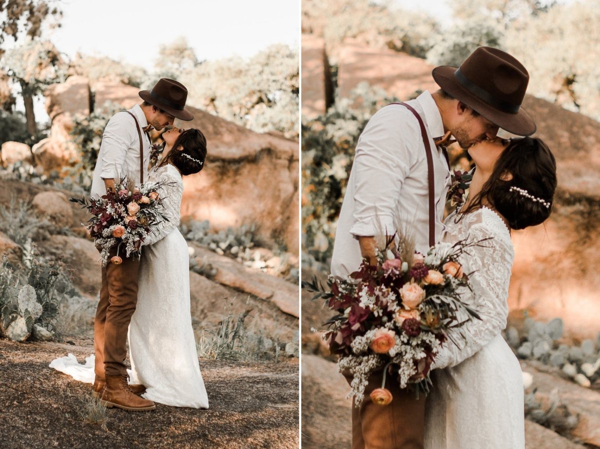 Жених и невеста в стиле бохо