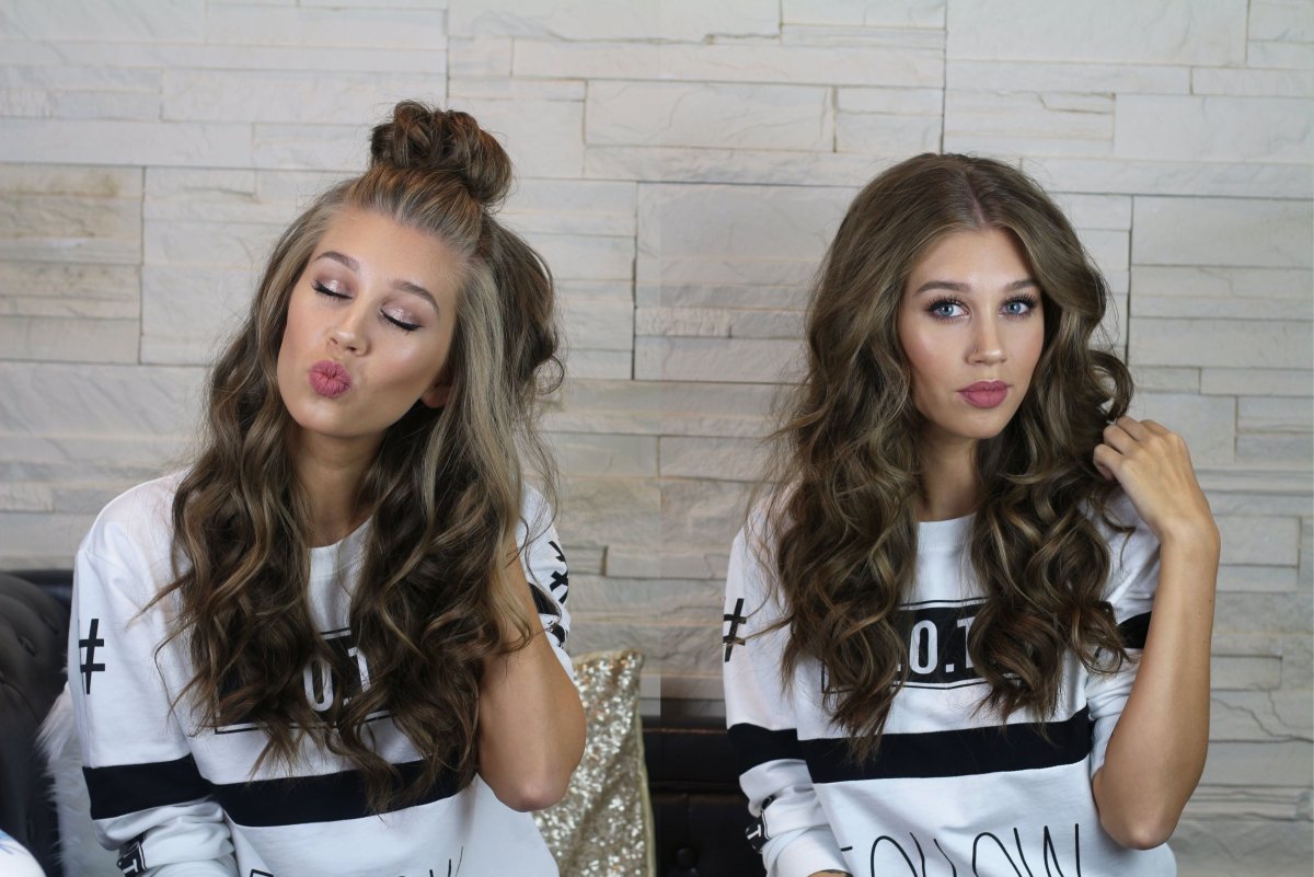 Прическа с гулькой и кудрями