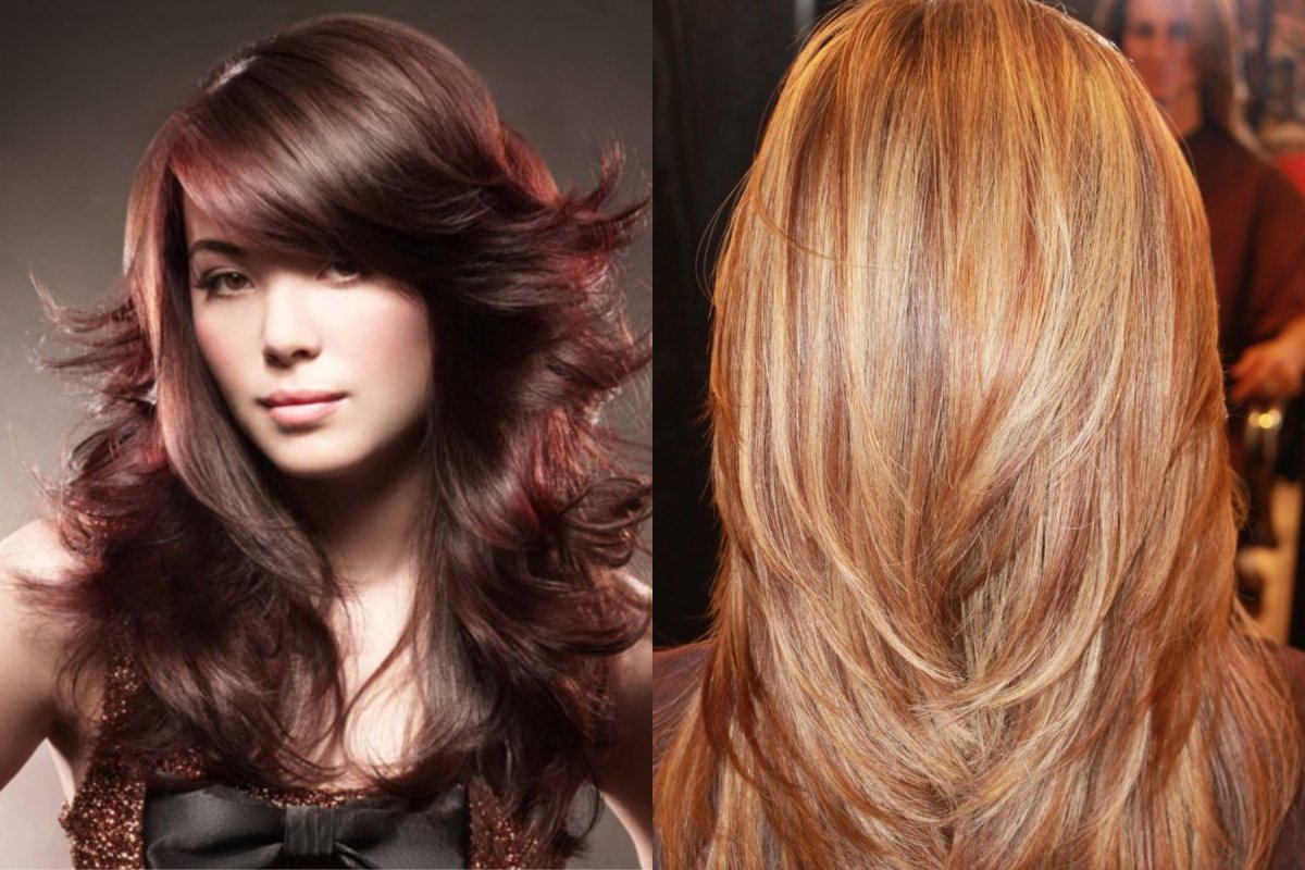 Каскад на длинные волосы брюнетки