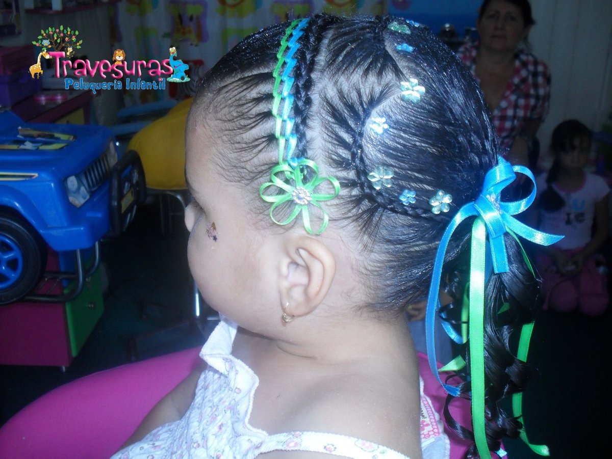 Прическа с бусинками для девочки