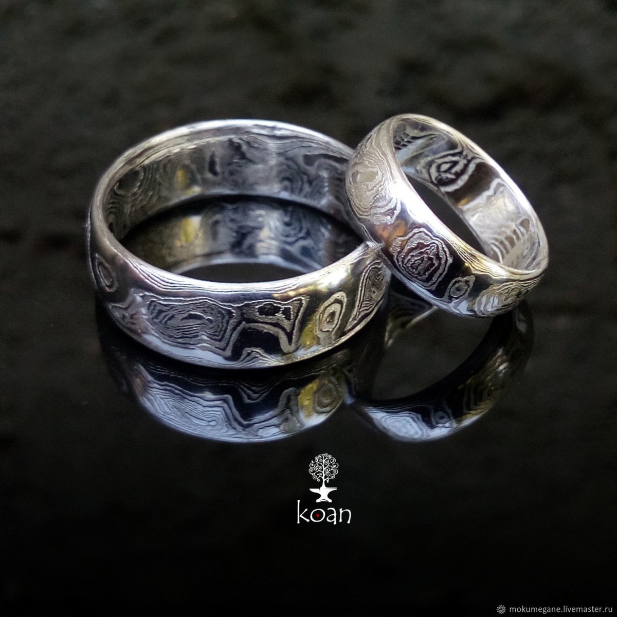 Дамасская сталь кольцо