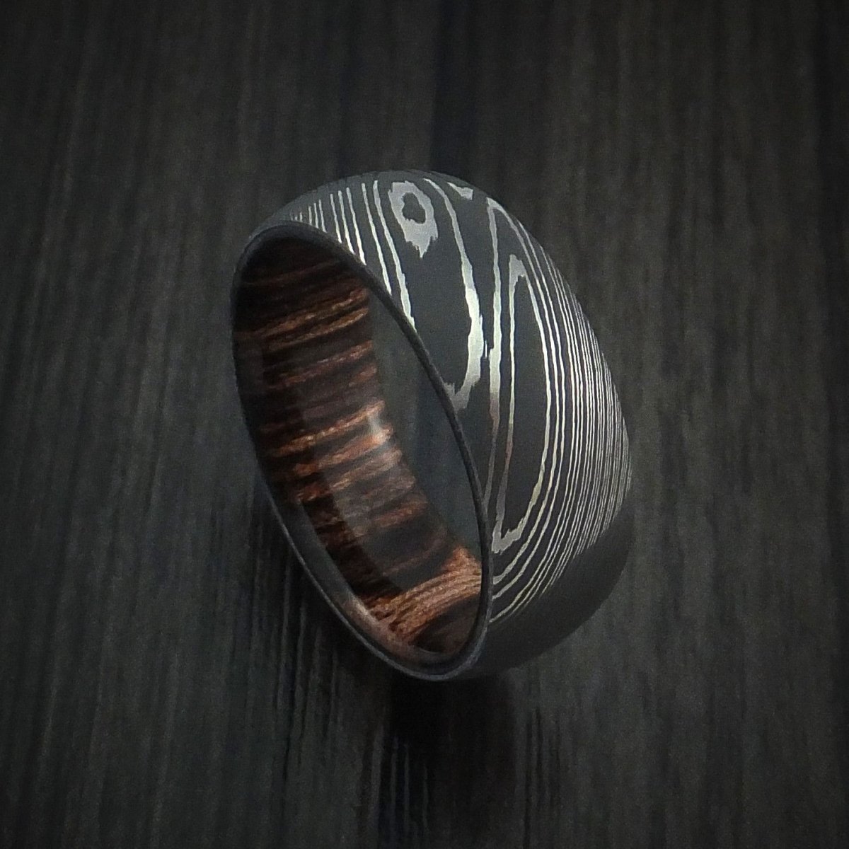 Обручальные кольца дамасская сталь