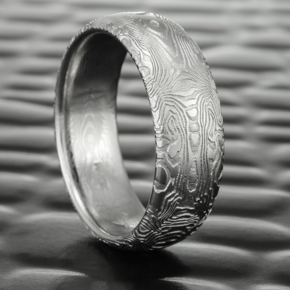 Дамасская сталь кольцо