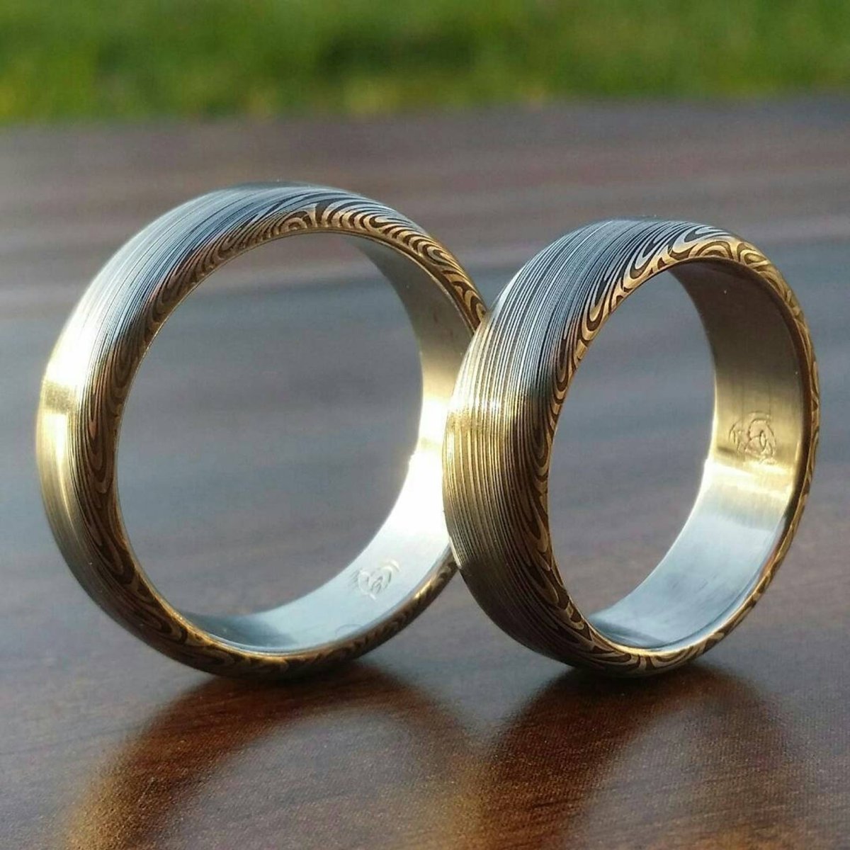 Дамасская сталь кольцо