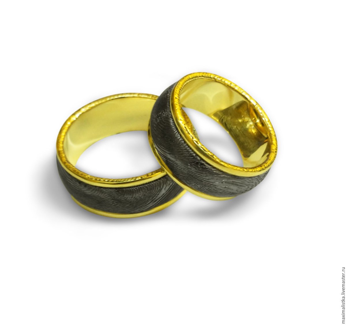 Кольцо из дамасской стали