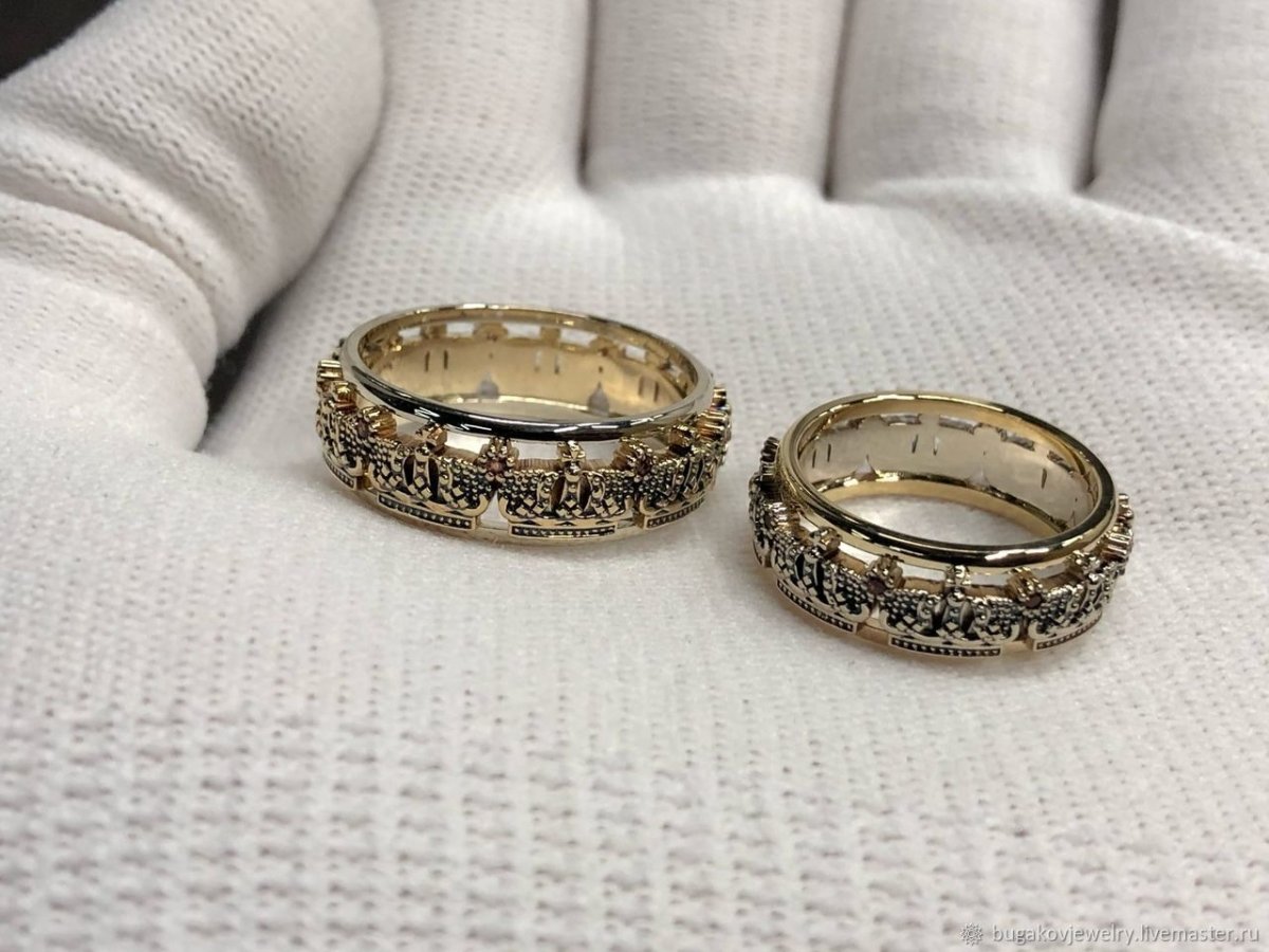 Желтое золото 750 обручальные кольца